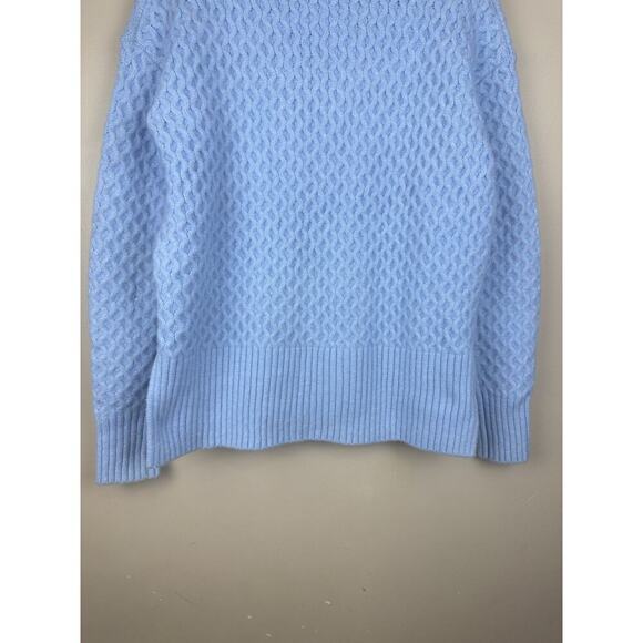 Nordstrom Cable Knit Mock Neck Light Blue Sweater Womens Size XS - Picture 8 of 15